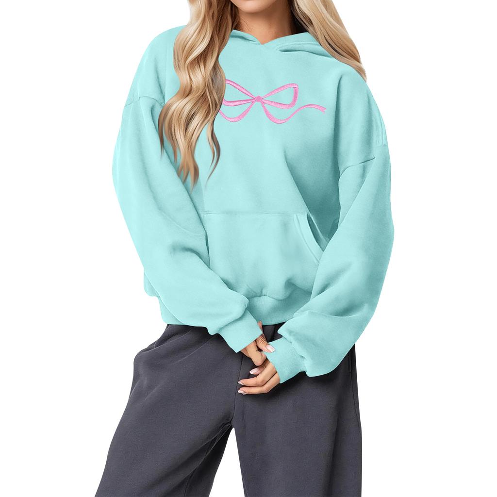 Women's Fashion Women's Lightweight Long Sleeve Pullover With Pockets Preppy Graphic Hoodie