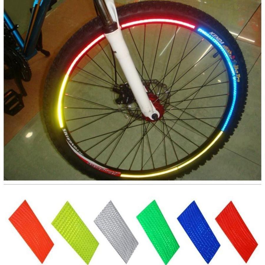 Bicycle Wheel Reflective Stickers Colorful Fluorescent Rim Decals Safety Strips Bike Tire Cycling Night Ride Decor Accessories