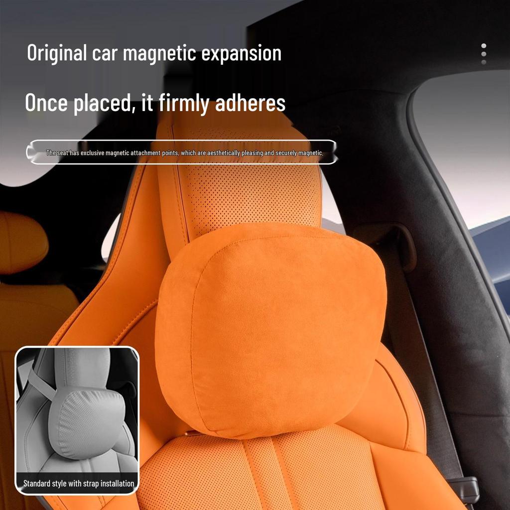 YU7 Seat Magnetic Suede Headrest: Breathable, Comfortable Automotive Head Support