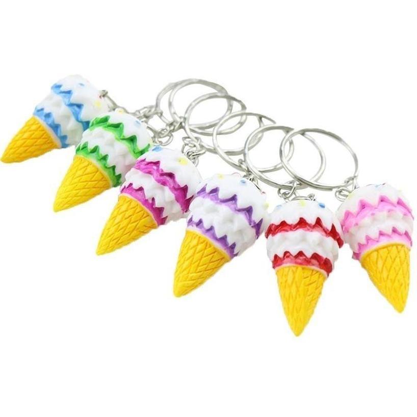1 Pcs Random Creative Resin Simulation Food Ice Cream Ice Cream Keychain Pendant Gift