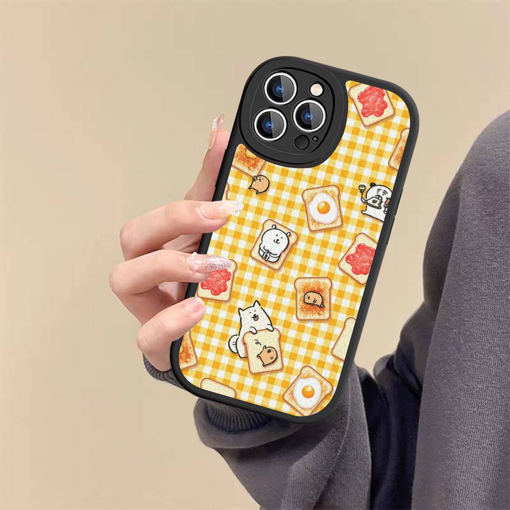 Cute Joke Bear Leather Phone Case For IPhone 16 16e 15 14 13 12 11 Pro Max Plus Mini Cover