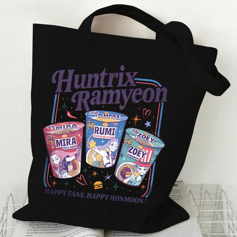 Witch Hunters Peripheral Printing Fashion Shoulder Bag Women's Large Capacity Student Portable Tote Bag Canvas Bag