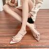 Summer New Small Thick Heel Flat Sandals for Women, Sexy Pointed Toes, Cold Slippers for Women, High-end Wear