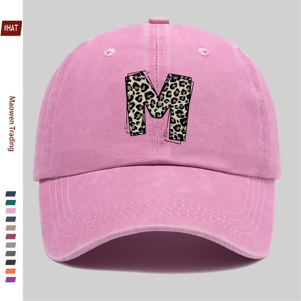 pc Leopard Print Letter M Pattern Printed Baseball Cap Casual Design Decorative Hat Comfortable and Lightweight Headwear A