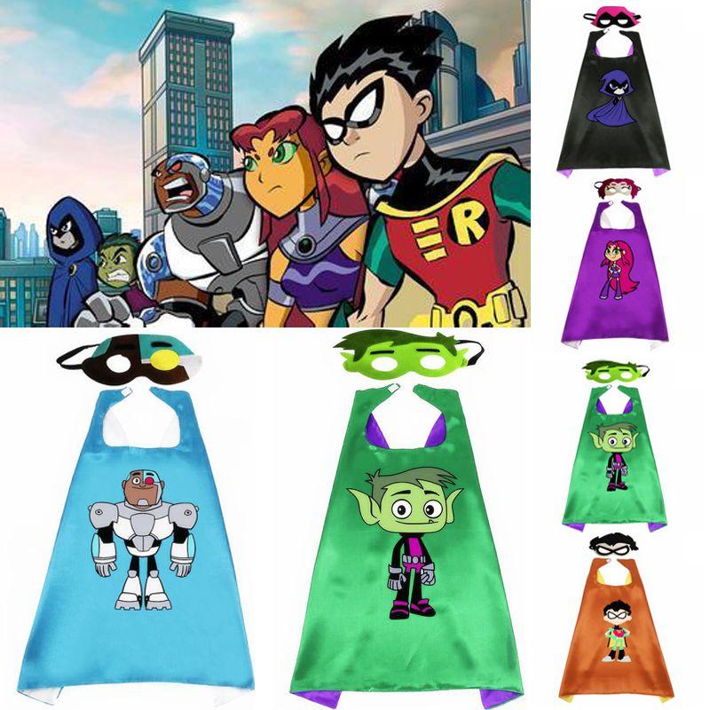 Vibrant Teen Titan Anime Superhero Costume Set With Cloak And Mask For Kids