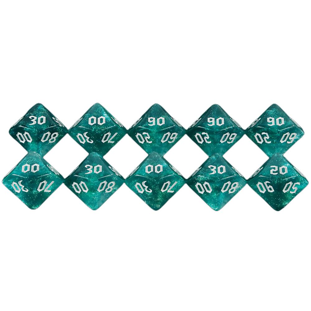 10PCS Polyhedral Dice D10(00-90) DND Dice Set for DNDGame RPG Board Game Accessories Hobbies Holiday Gift