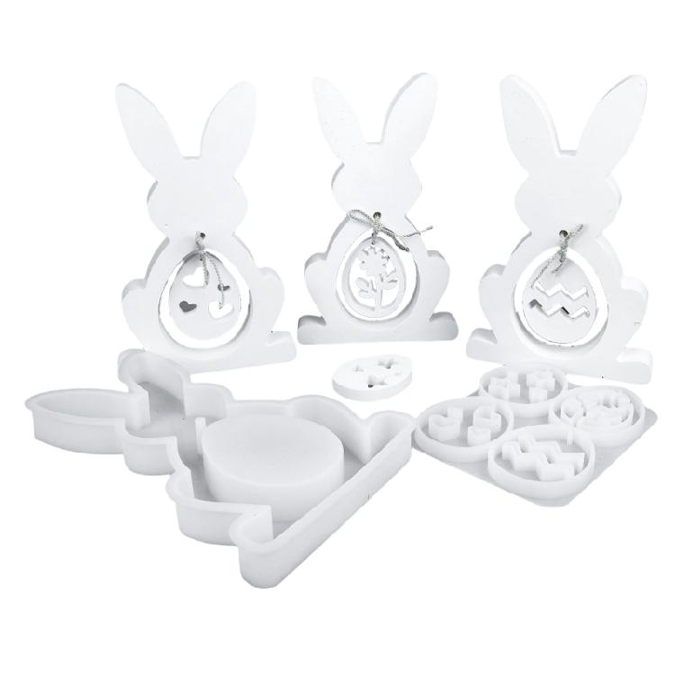 User Friendly Silicone Mold For Designing Rabbit Embellishments And Hanging Rings Eggs Ornament For Jewelry Making