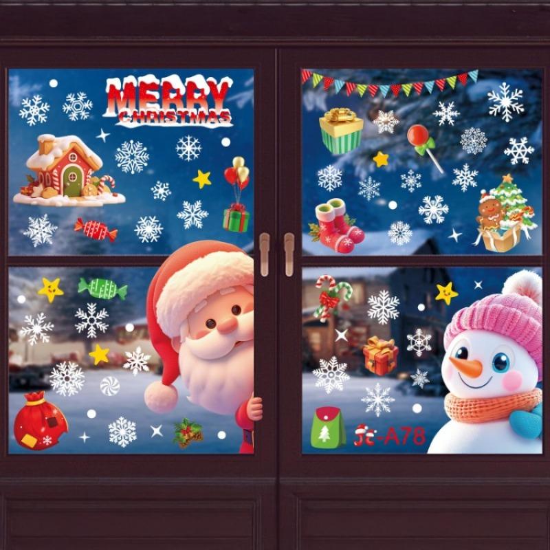 Christmas Window Decoration Stickers Merry Christmas Wall Stickers Window Glass Merry Christmas Home Decoration Happy New Year Stickers