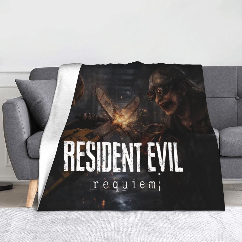 GUOYU Blanket Super Soft Residents Evils 9 Requiem Throw Blanket Premium Flannel Fleece Kennedy Blanket Warm Plush Blankets All Season Use
