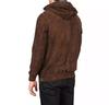Veste à capuche Bomber Biker en Cuir Daim Doux Pur Élégant Fait Main pour Homme Marron