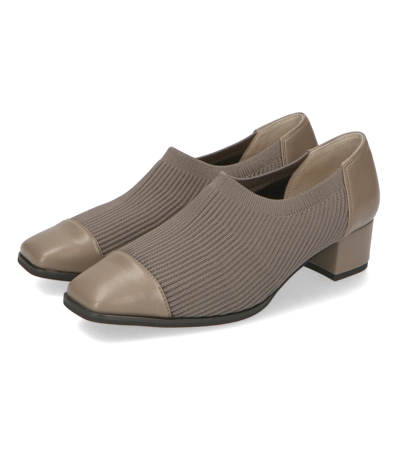 

stretchy thick square deep hard to slip for 42309 cm cm [Oriental Traffic] Pumps, knit, soft, material, cushioned, heel, toe, instep, off, simple, сірий колір
