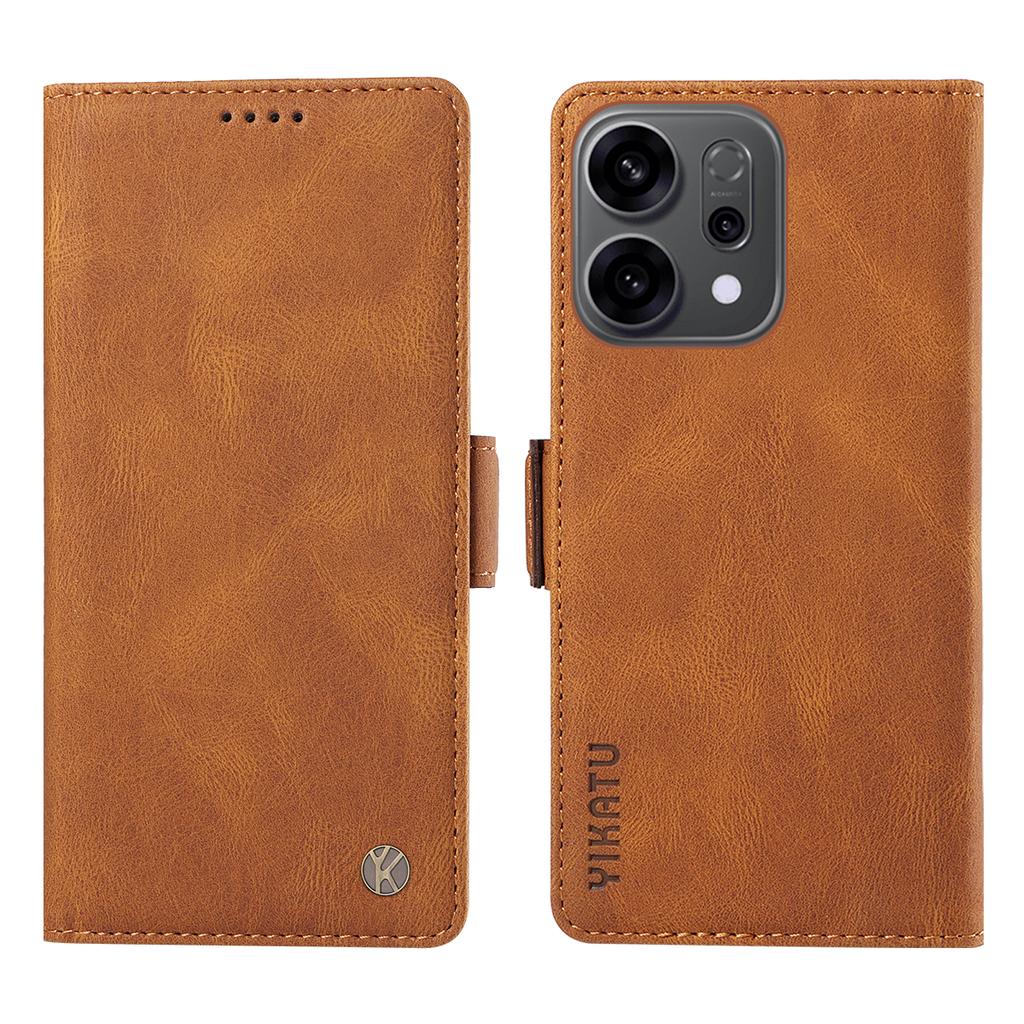 For Oppo Reno14 5G (China)/Oppo Reno14 F 5G/Oppo Reno14 5G (Global) Leather Case YIKATU YK-005 Skin-touch Feeling Wallet Phone Cover