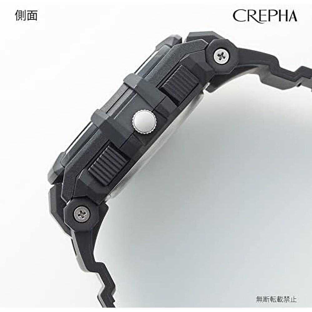 CREPHA Multi-Function Sports Watch TS-AD253-BK Analog Digital 5 ATM Water Resistant Men's Red Urethane Band