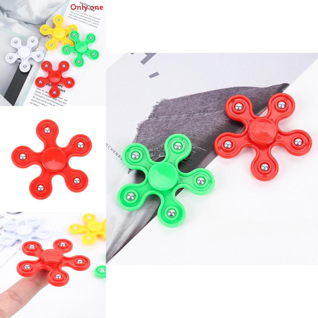 Plastic Fivestar Finger Spinner Gyroscope With Spiral Bearings For Stress Relief And Focus
