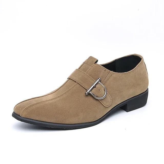 Fashion Luxury Brand Designer Suede Leather Monk Strap Shoes For Men Formal Wedding Dress Homecoming Sapatos Tenis Masculino