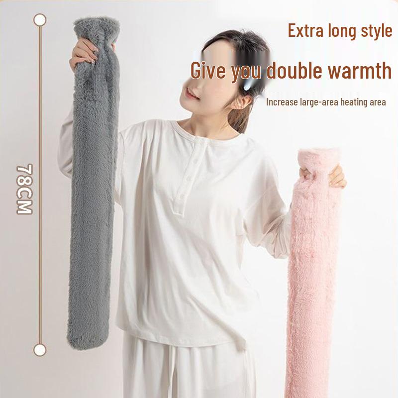 Extra Large Plush Hot Water Bottle - Explosion-Proof Hand, Body, and Foot Warmer