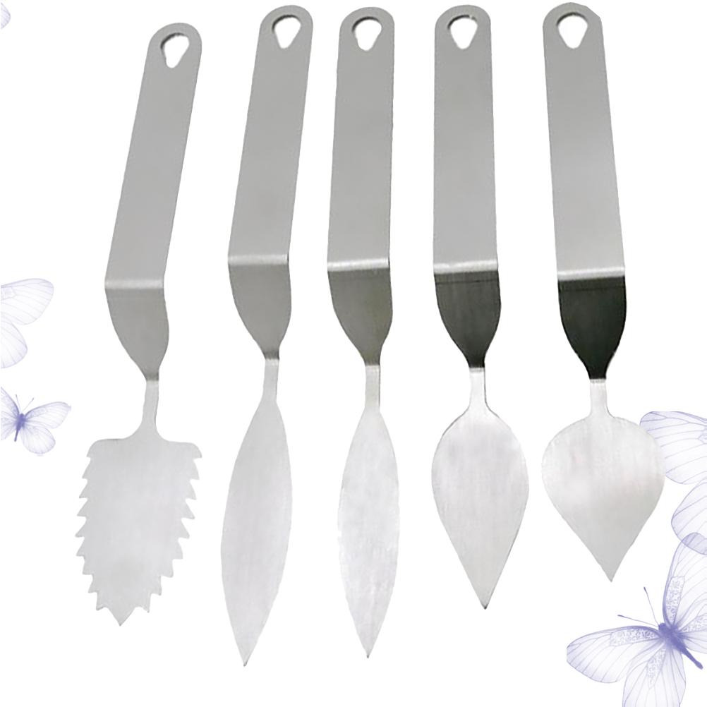 5 Pcs Chocolate Decorating Tool Set Premium Stainless Steel Scraper Ideal for Cake Mousse Cream Decoration Ergonomic