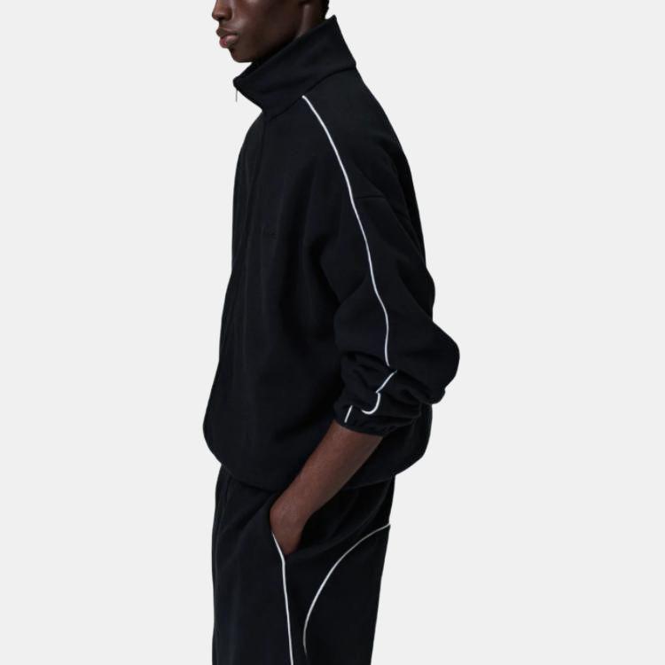 Fear of God Essentials Modern Track Jacket With Piping Jet Black/Cloud White Men Outerwear 202SP256890F