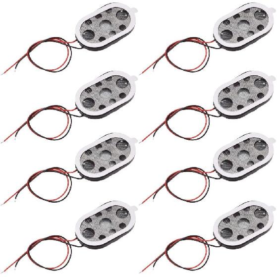 Uxcell 1W 8 Ohm Mini DIY Magnetic Speaker Replacement Loudspeaker 15mmx24mm for Electronic and Navigator 8pcs