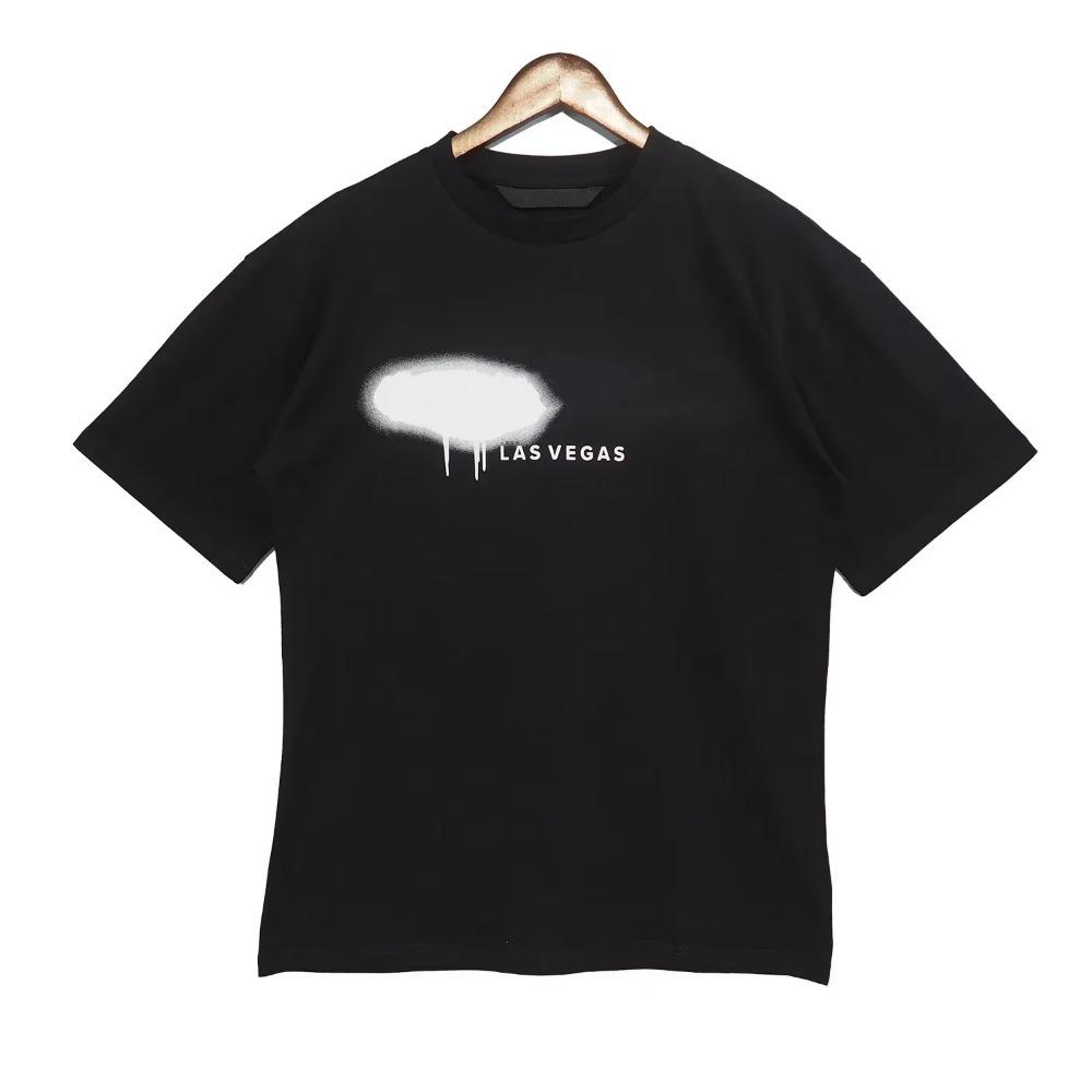 Sommermote Heavyweight Retro menns engelske bokstaver 100 % bomull trykt rundhals Høykvalitets Casual Fitness Street T-skjorte