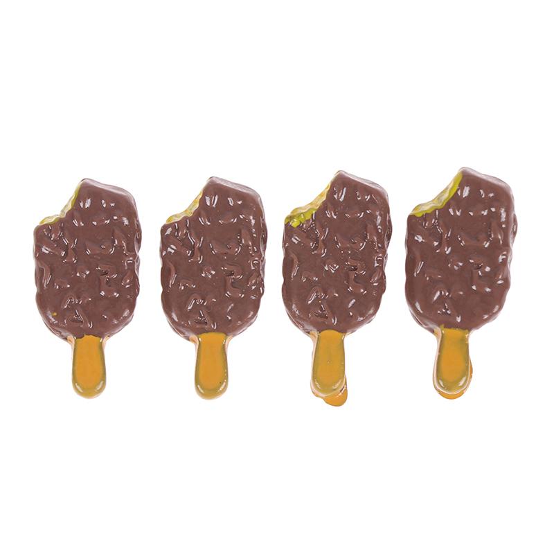 1-5pcs Mini Dollhouse Miniature Pretend Toy Mini Soft Ice Cream Cups Spoon Bar Ice-lolly Simulation Food For Dolls Accessories