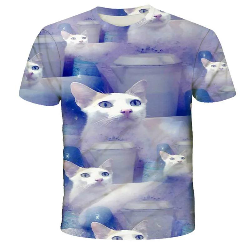 2025 Kawaii Cat 3D Print T Shirt Kids Summer Fashion Casual T-shirt Boy Girl Unisex Children's Clothing Tshirt Girls Clothes Tops