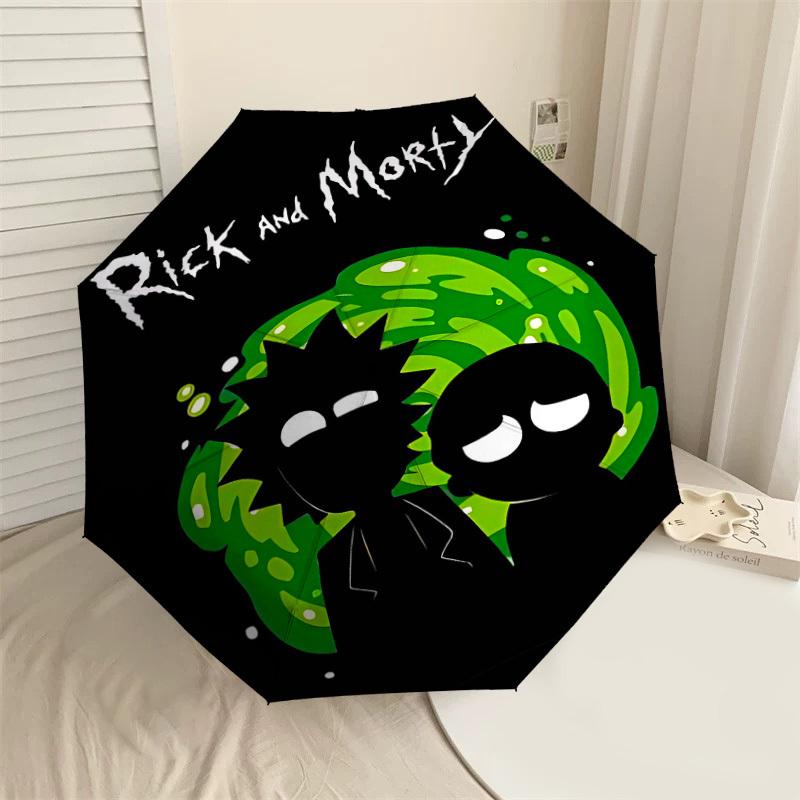 

1PC Warner Rick and Morty Automatic Open/Close Umbrella with Windproof, 93-Rib Sturdy Canopy, Durable Ribs1310A