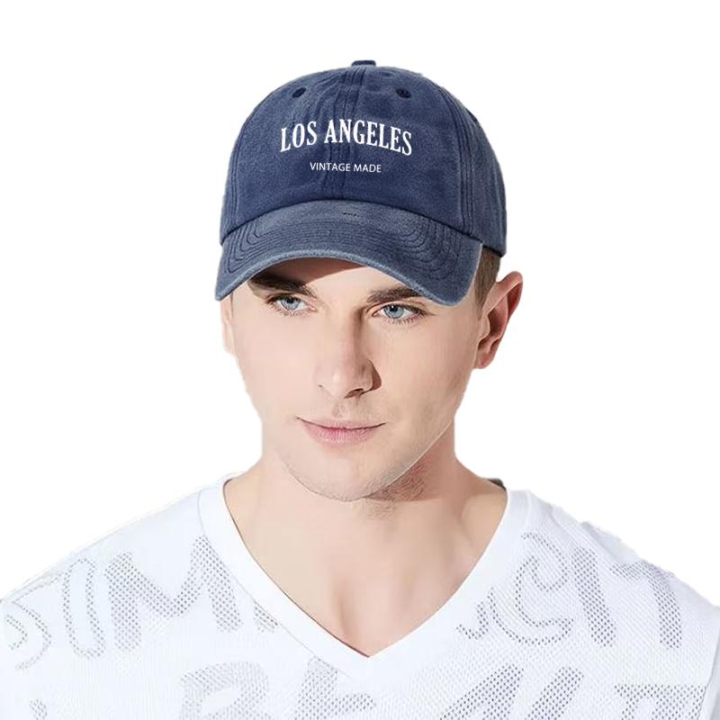 Unisex's "Los Angeles" Vintage-Print Baseballkappe, 100% Baumwolle, weiches Oberteil, verstellbare Größe für den Einsatz bei Outdoor-Sportarten.