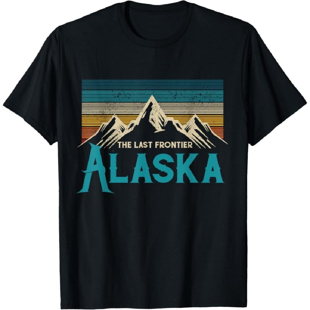 

Alaska The Last Frontier Vintage Mountains Nature Gift T-Shirt S