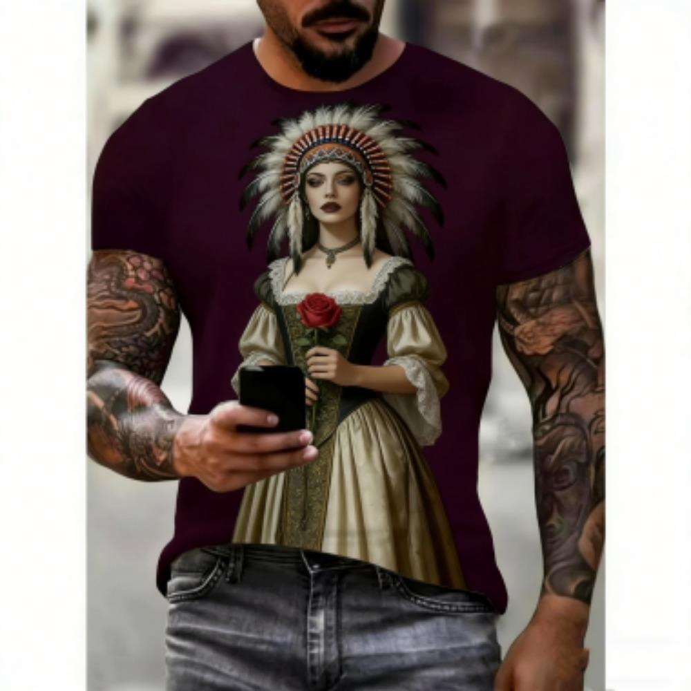 Letnia Moda Zakonnica T-shirt z Nadrukiem 3D Dla Mężczyzn Fajne Wzory Koszulki Letnie Codzienne Okrągły Dekolt Krótki Rękaw Topy Koszulki Streetwear