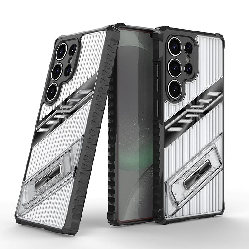 For Samsung Galaxy S23 FE S25 S24 S23 Ultra S24 FE S25 Plus Shockproof Phone Case with Invisible Stand Camera Protection