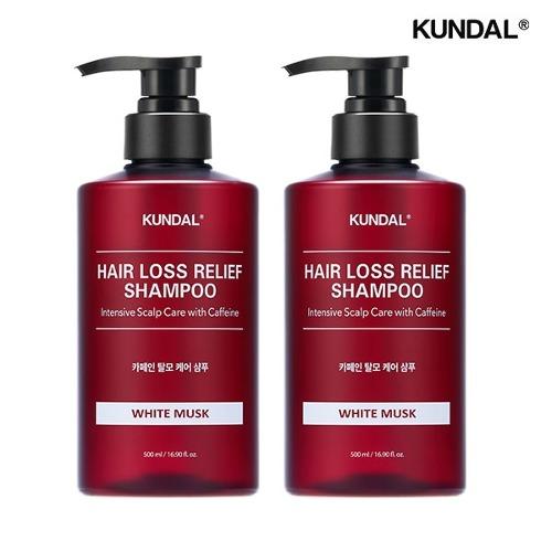 [KUNDAL] Caffeine Anti-Hair Loss Shampoo 500ml x 2 White Musk_631515