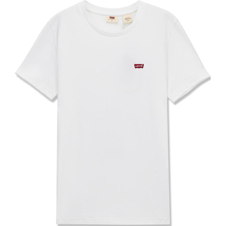 Levis Loose Fit Crew Neck Comfortable Short Sleeve T-Shirt Women Tops White 0019B-0001
