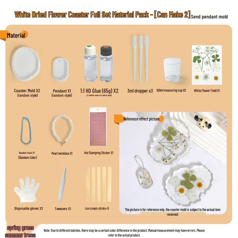 Handmade Crystal Epoxy Dried Flower Coaster DIY Kit for Kids - Back To School Gift