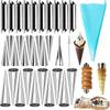 Non-stick Stainless Steel Baking Cones Danish Pastry Roll Forms Croissant Cream Horn Mold Cannoli Tubes