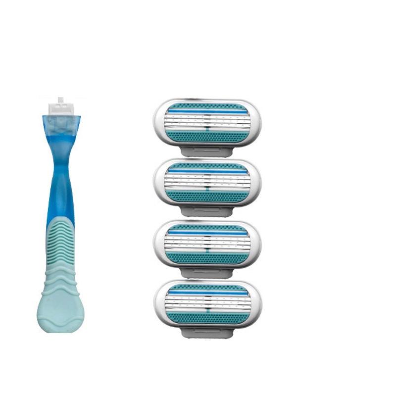 Premium Women's Manual Razor with Three-Layer Anti-Scratch Ultra-Thin Blade for Underarm and Leg Hair Removal