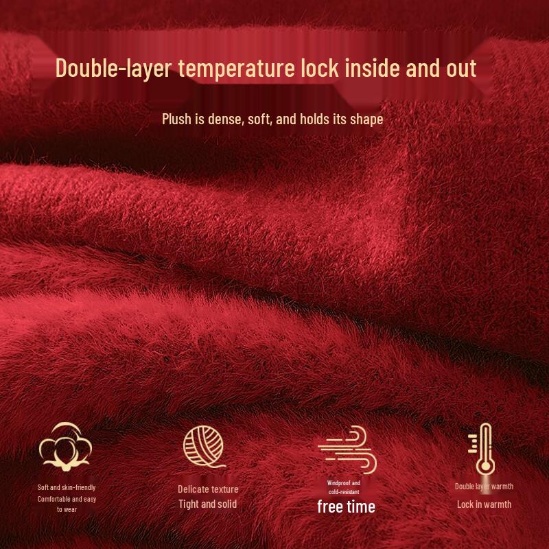 GENIOLAMODE Pánský plyšový pletený svetr k čínskému novému roku