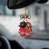 Decorative Christmas Tree Dog Hanging Pendant 2D Christmas Dog Car Pendant  Holiday Party