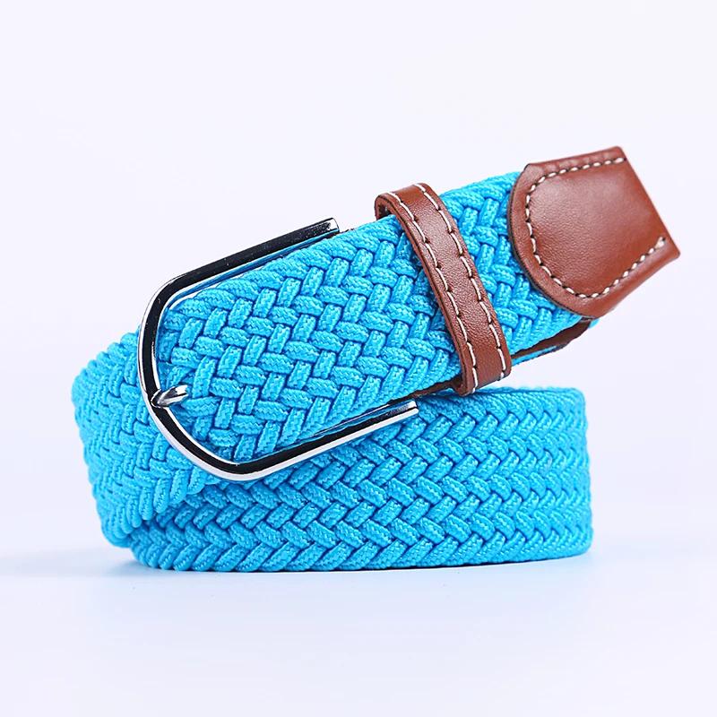 107/120/130cm UNISEX Rahat Örme Pin Tokalı Kadın Kemer Dokuma Kanvas Elastik Genişletilebilir Örgülü Streç Kot Kemerler Erkekler için