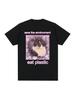 Save The Environment Eat Plastic Cute Cat Graphic T Shirt Funny Men Women O-Neck Clothing T-Shirts 100% Cotton Oversized T-Shirt