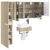 5 Piece Bathroom Furniture Set Sonoma Oak Engineered Wood and Glass