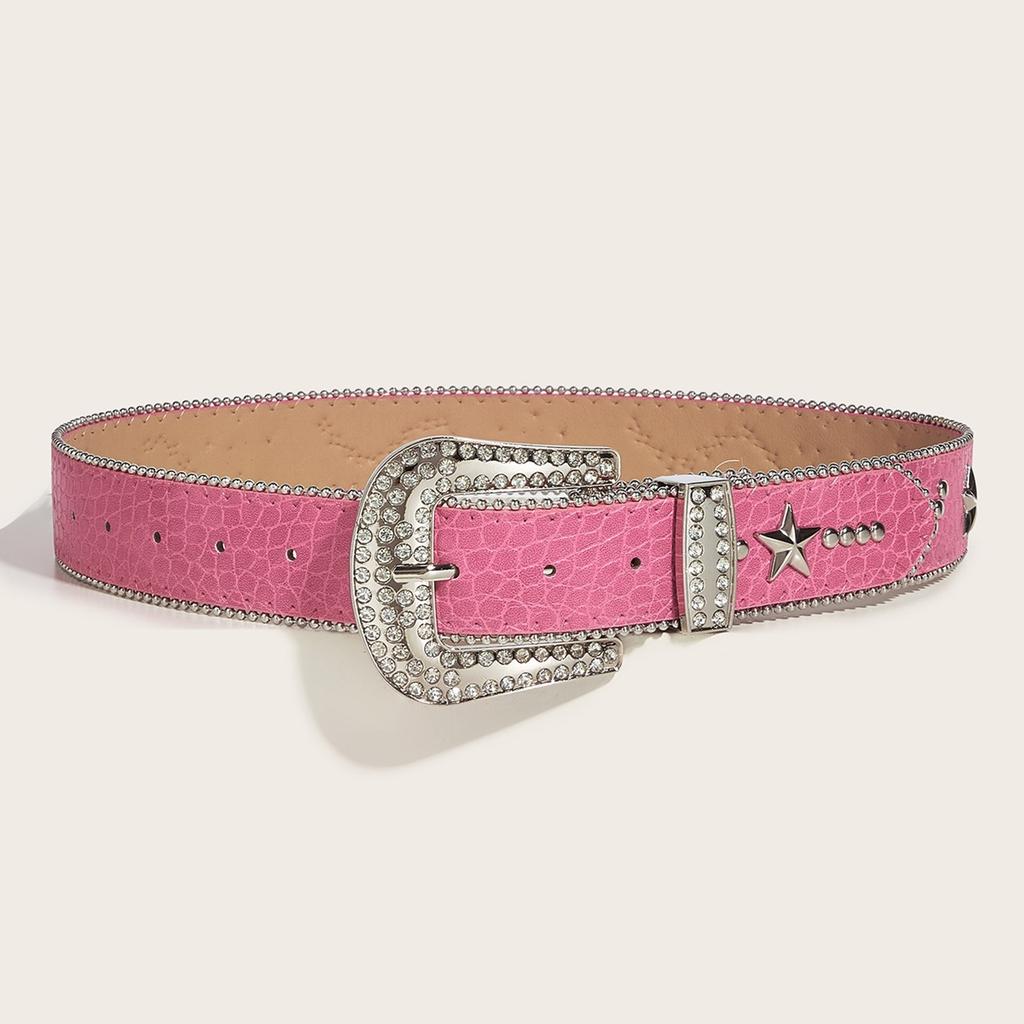 Sexy Waist Belt Jeans Belt PU Studded Diamante Belt Casual Ceinture Punk Modern Belt Street Dance Crystal Belt