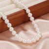 Round ball advanced sense magnetic buckle pearl necklace light luxury niche clavicle chain sense beaded temperament