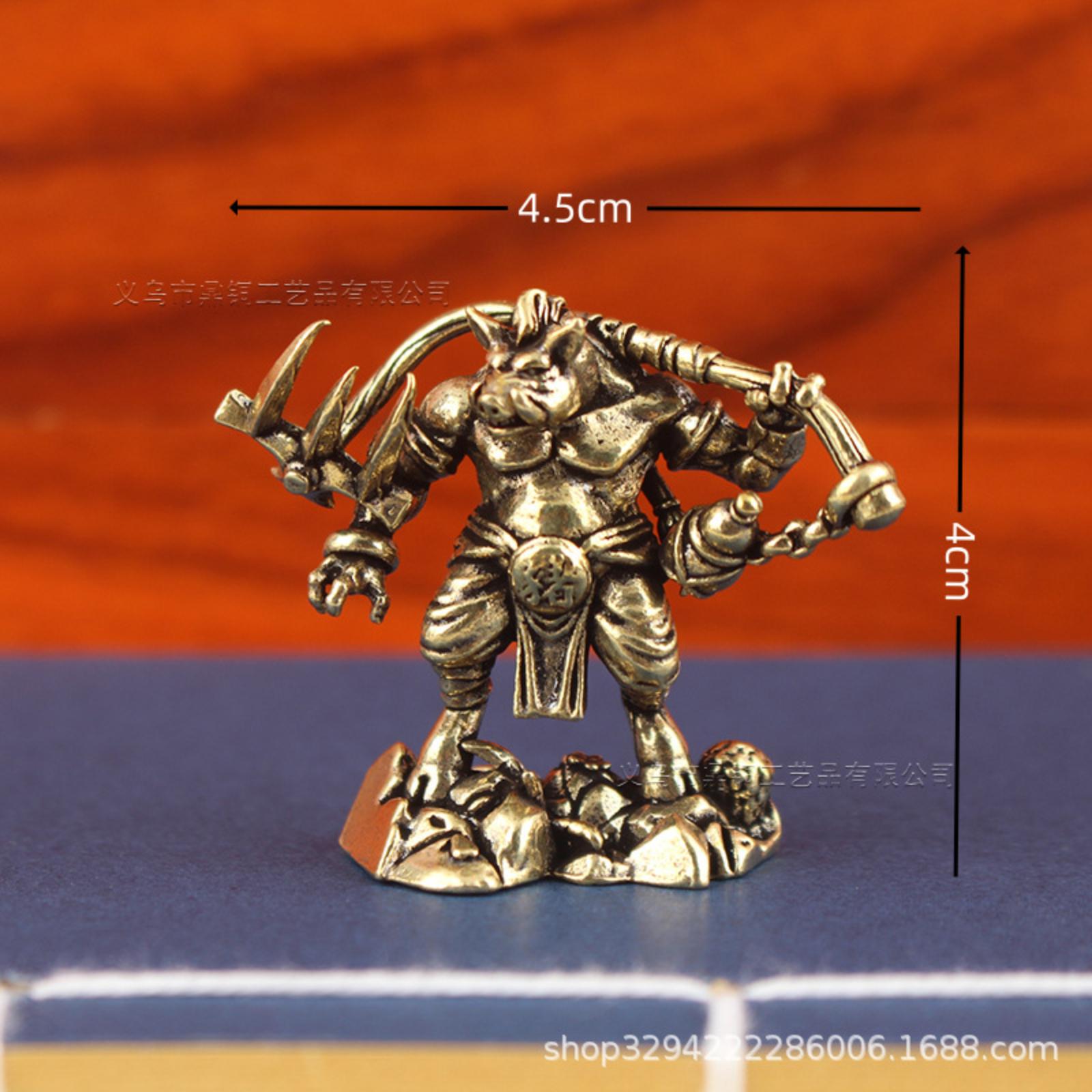 Латунная статуя генерала Тяньпэна, стоящая, фигурка Чжу Бацзе, очиститель алтаря, статуя Будды, резная религиозная фигурка, преданная статуя Будды One Size