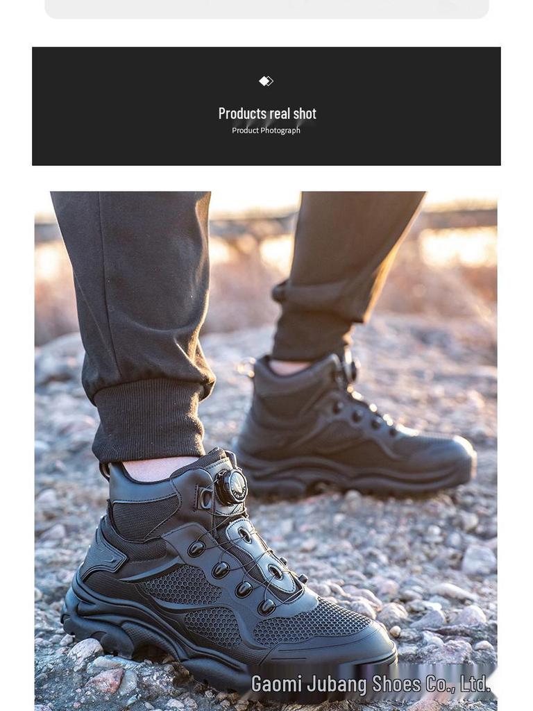 Expert Choice Lace-Free High-Top Safety Boots: Anti-Smash, Anti-Puncture, Non-Slip, Breathable.