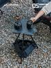 Mountain Fun Hexagonal Camping Table: Portable with 19 Lights, Lifting Storage Rack, and Detachable Aluminum Alloy Design.