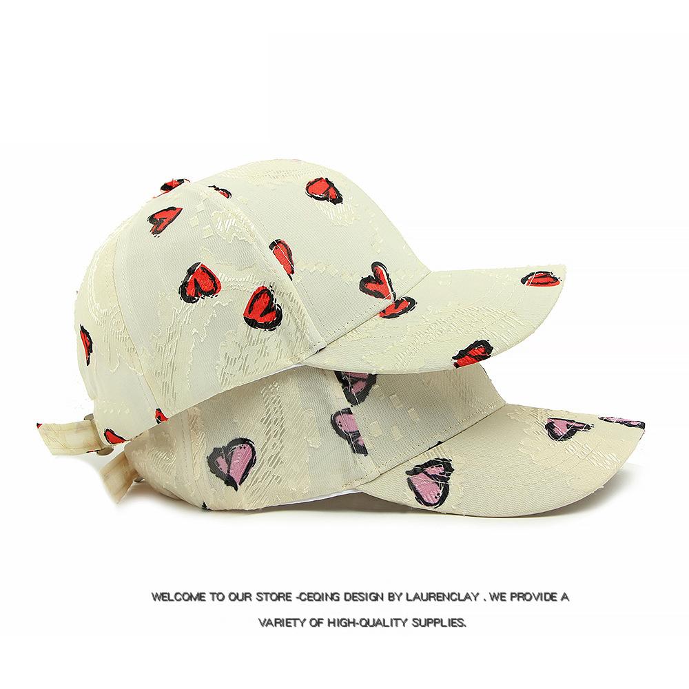 Love Print Hat Women Baseball Cap Summer Breathable Outdoor Sun Hat