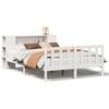 VidaXL Lit bibliothèque sans matelas blanc 160x200 cm bois pin massif, lit, meuble de chambre à coucher, lit avec rangement, 3322091