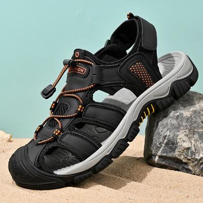Size 38-46 Summer High Quality Men Sandals Genuine Leather Masculino Wear Resistant Boy Beach Shoes Fashion Casual Free Shipping