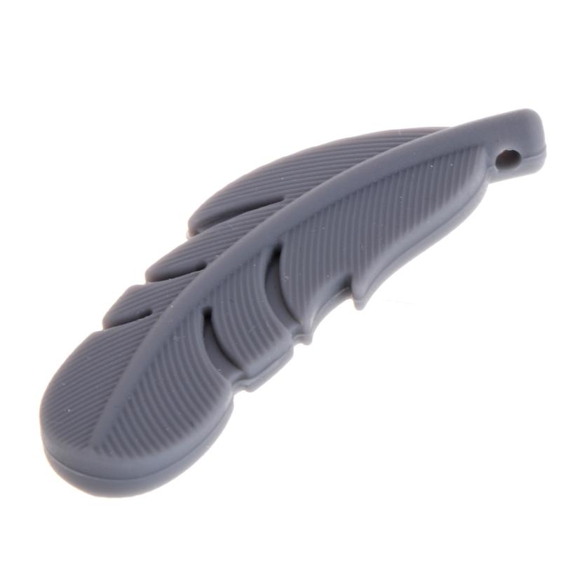 Nursing Feather Pendant Baby Teether Silicone Soother Chew Toy Teething Necklace